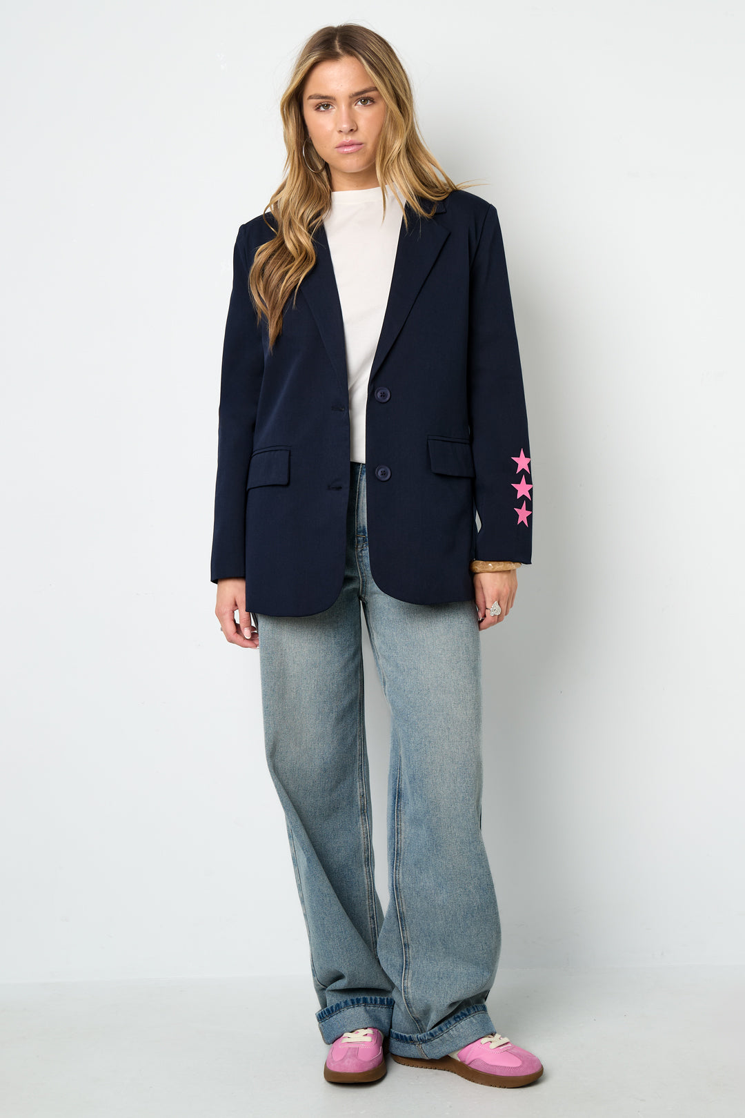 damen anzug set gewebt | polyester | grau & dunkelblau