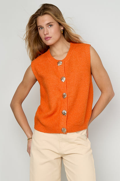 Damen Weste Gestrickt Edel | Polyester | Mehrfarbig