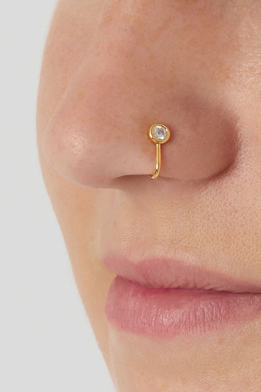 Damen Ear Cuff & Nasenmanschette Zirkon Exklusiv | Kupfer | Goldfarbe & Silberfarbe