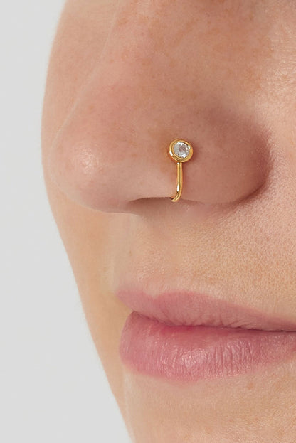 Damen Ear Cuff & Nasenmanschette Zirkon Exklusiv | Kupfer | Goldfarbe & Silberfarbe
