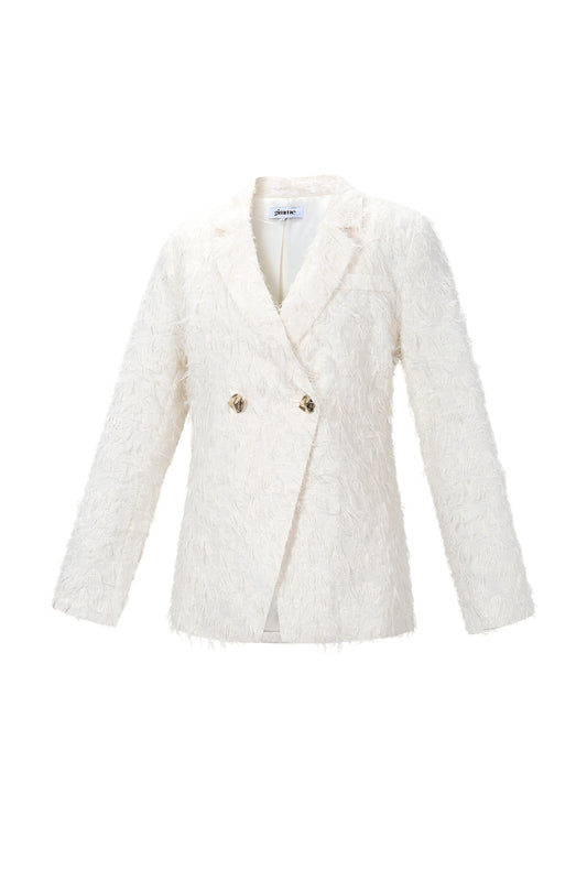 Damen Blazer Strukturgewebe | Ganzjährig | Schwarz & Creme