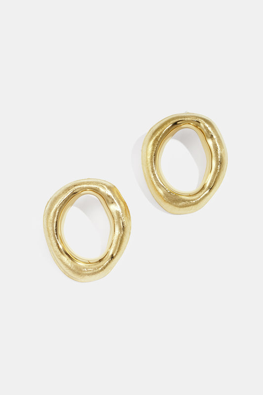 Damen Ohrstecker Unregelmäßig | Edelstahl | Goldfarbe & Silberfarbe
