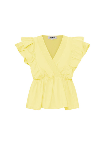 Damen Bluse Ärmellos Rüschen | Polyester | Mehrfarbig