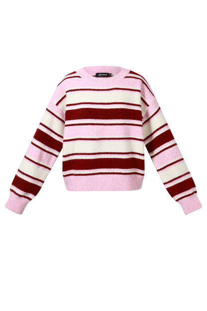 Damen Pullover Strick Streifen | Polyester | Mehrfarbig