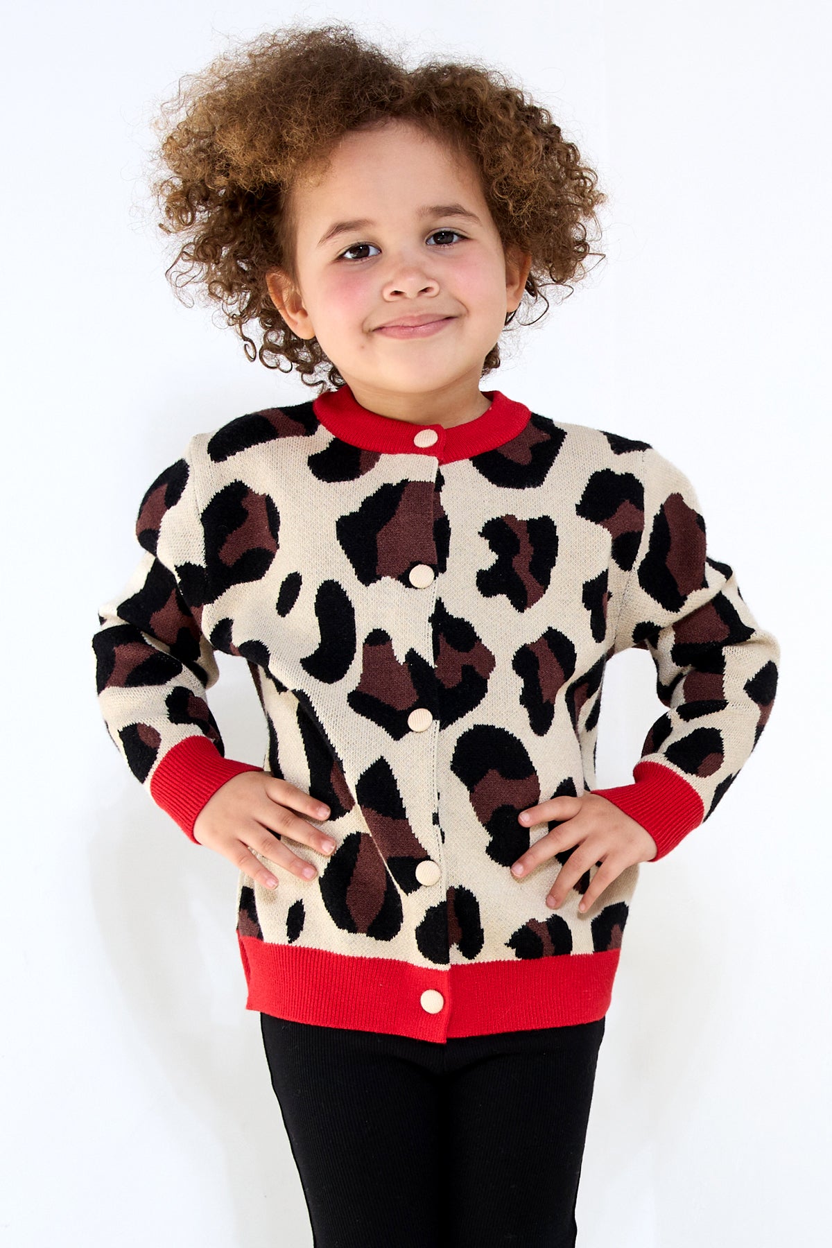 Damen Cardigan Leopardenmuster Viskose | Viskose | Mehrfarbig