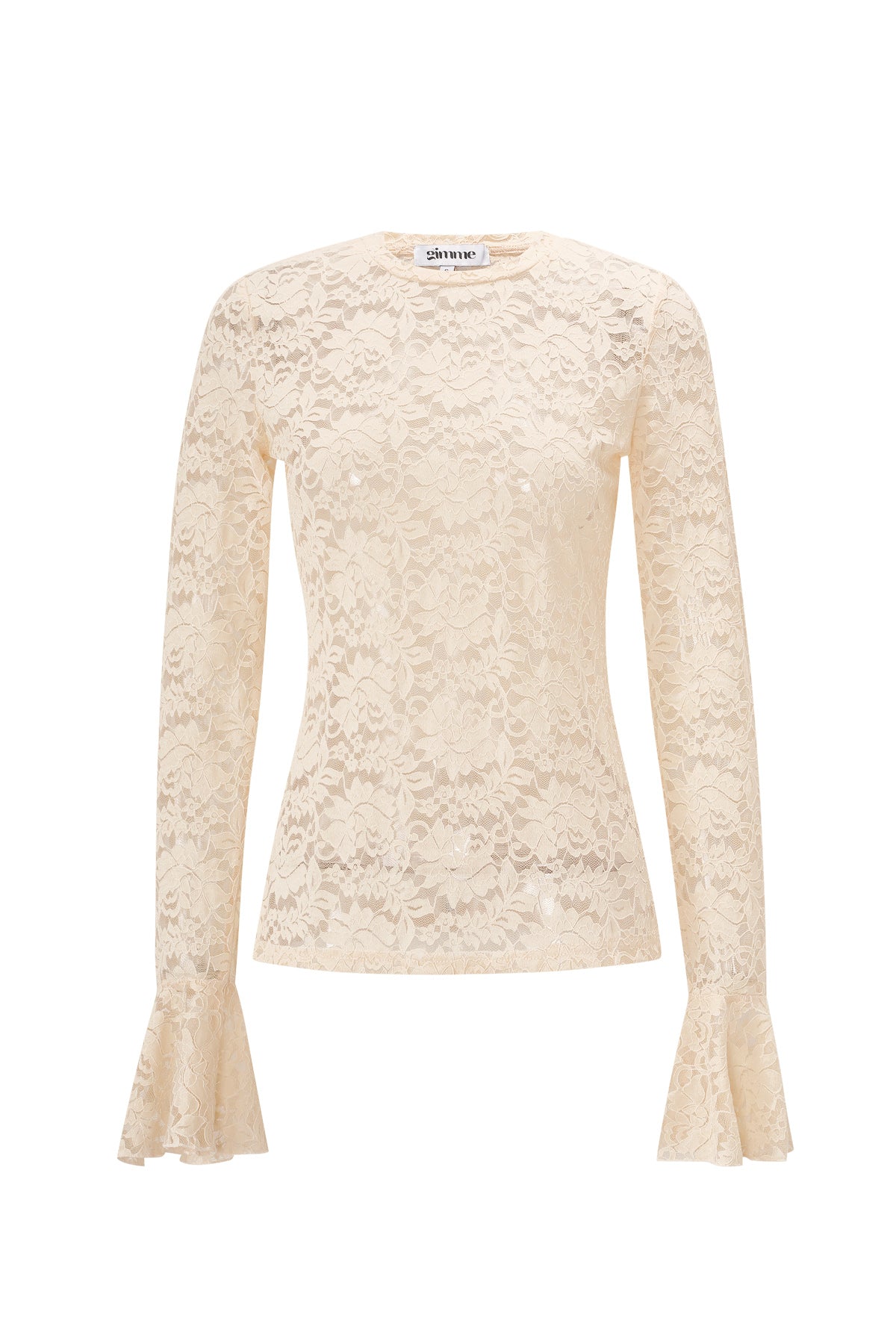 damen langarmshirt spitzenpaneel | polyester | mehrfarbig
