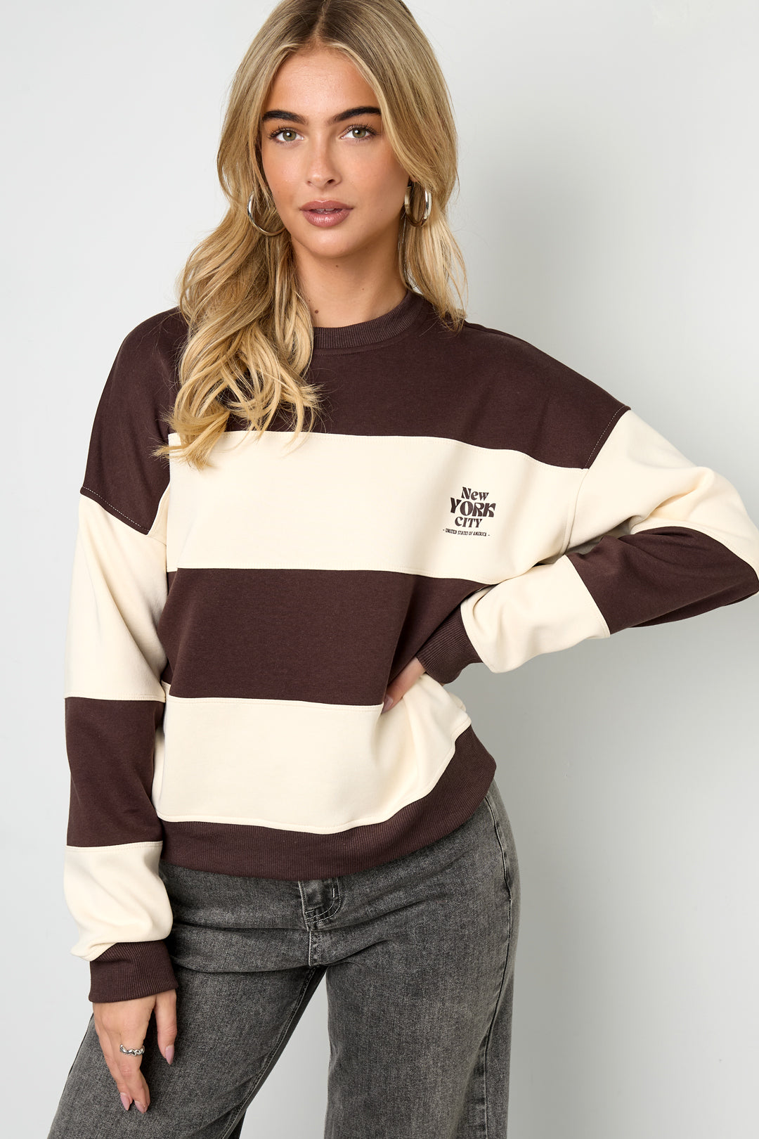 damen pullover streifen strick | baumwolle | mehrfarbig