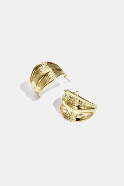 Damen Creolen Blattmotiv | Edelstahl | Goldfarbe