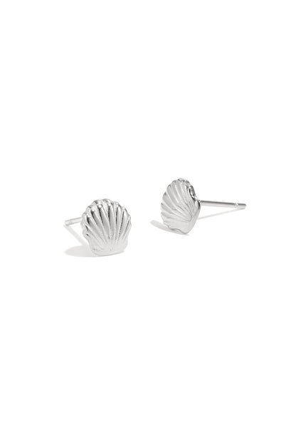 Damen Ohrstecker Muscheln | Edelstahl | Silberfarbe