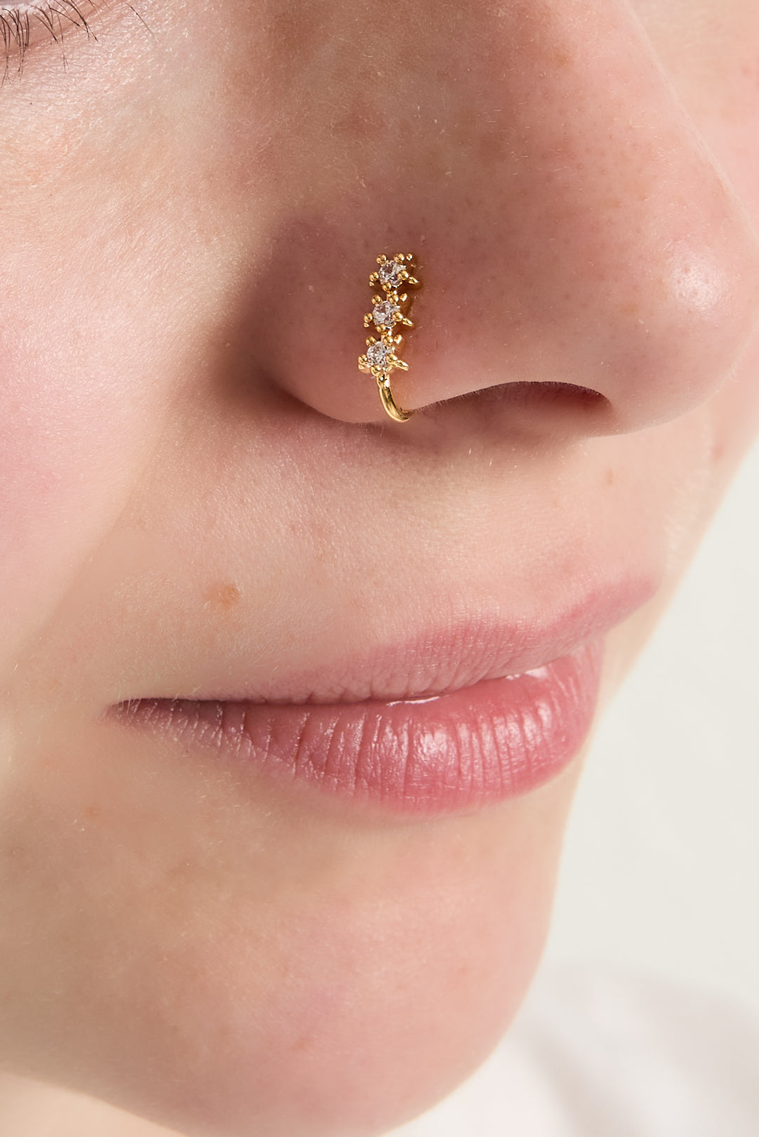 Damen Ear Cuff & Nasenmanschette Sternenhimmel Zirkon | Kupfer | Goldfarbe & Silberfarbe
