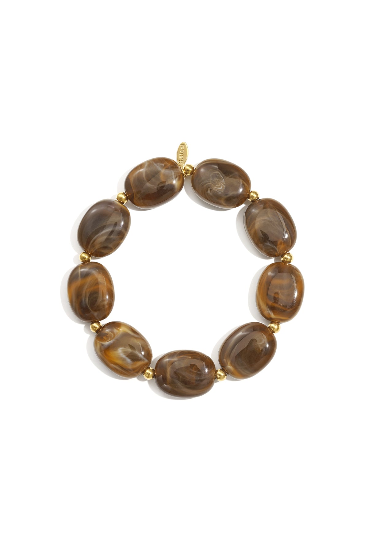 perlenarmband mit ovalen und goldenen perlen