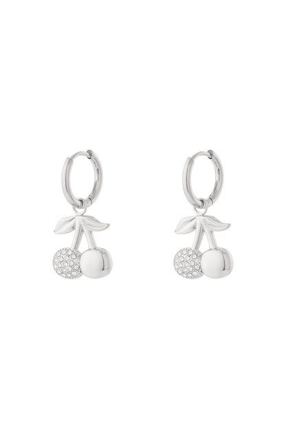 Damen Ohrringe Kirsch-Strass | Edelstahl | Goldfarbe