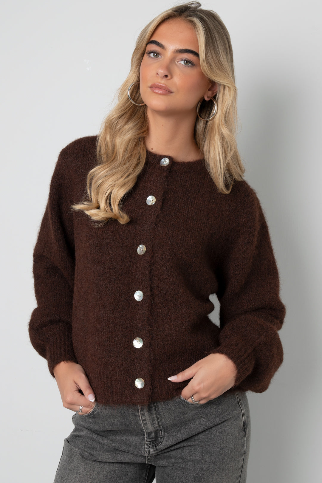 Damen Cardigan Gestrickt Elegant | Polyester | Mehrfarbig