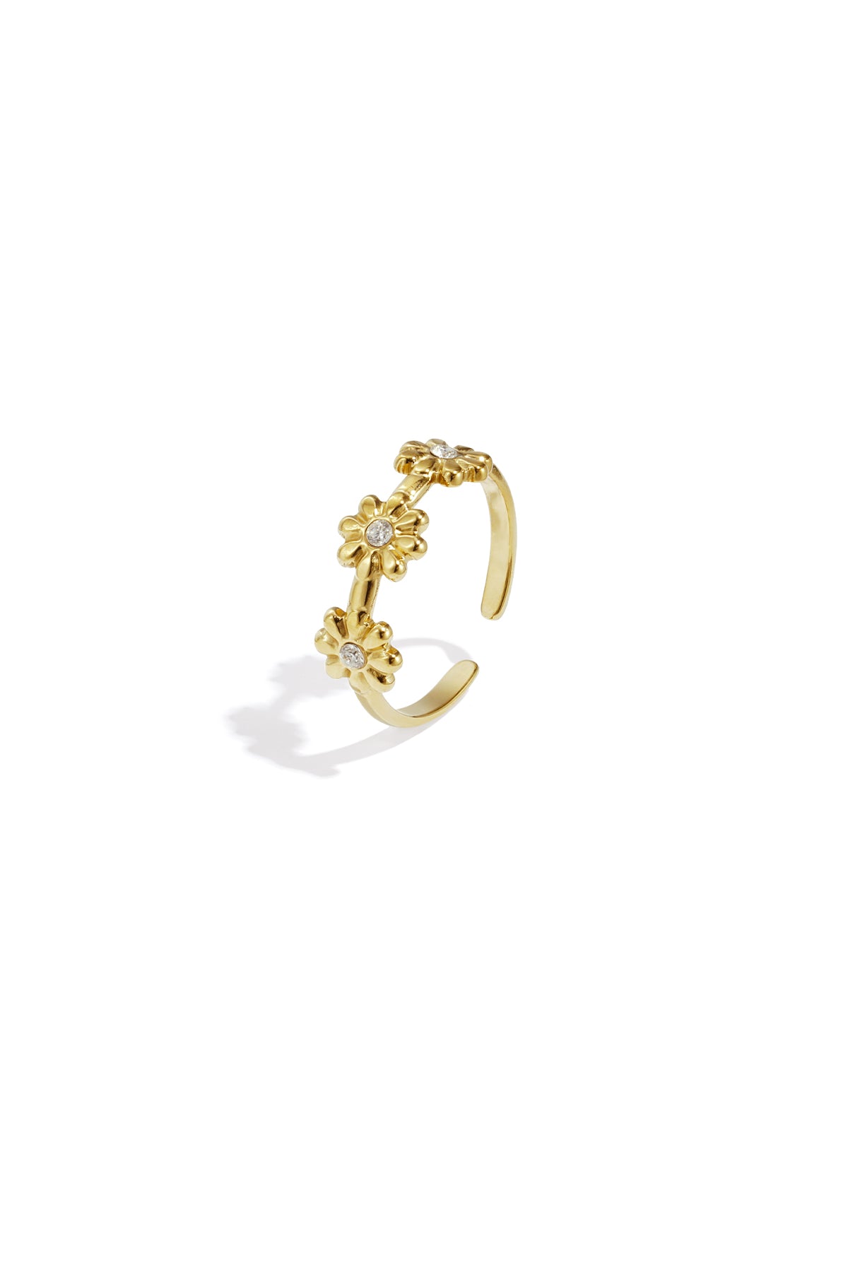 ring mit minimalistischen blumen