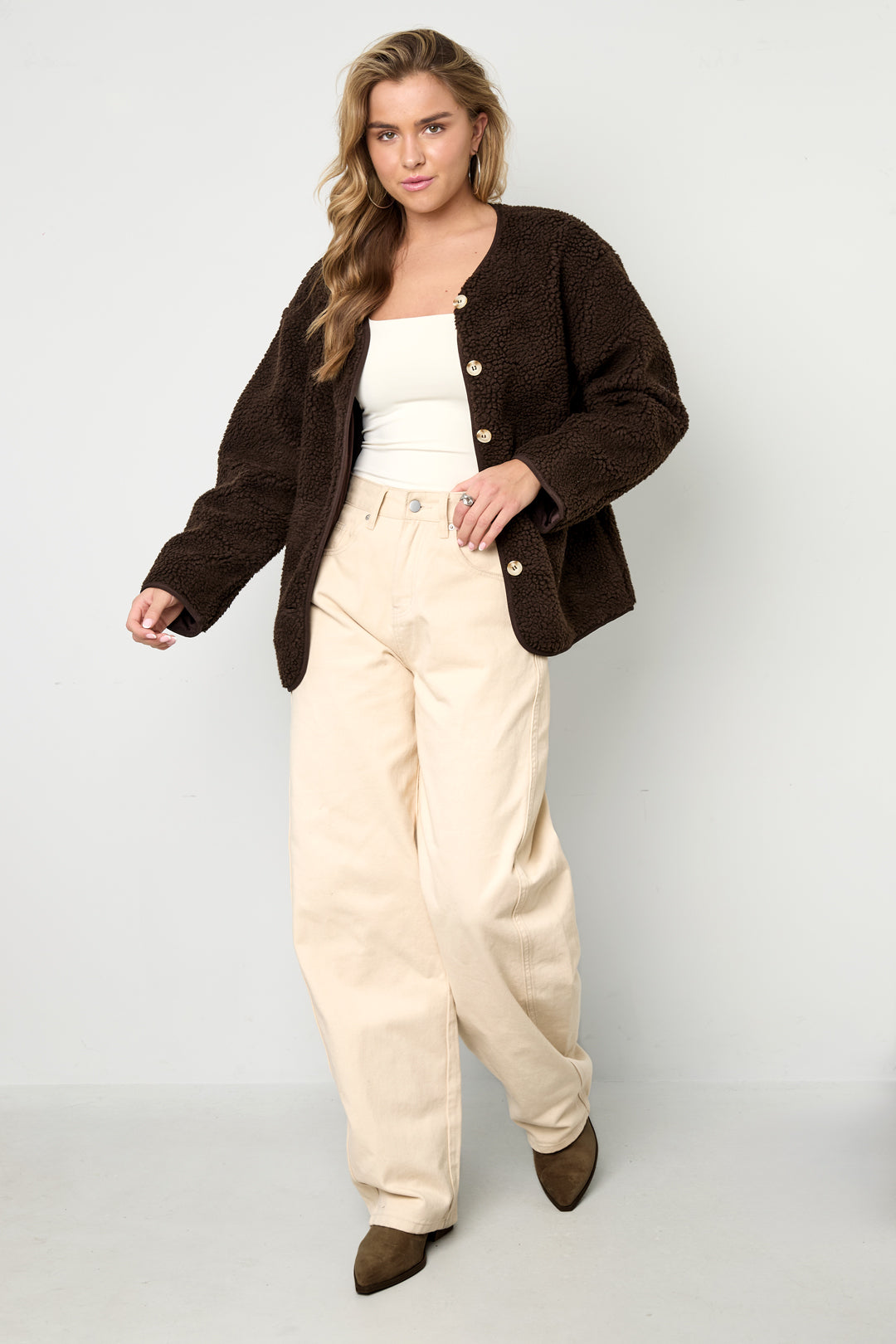 damen teddymantel luxus | polyester | mehrfarbig