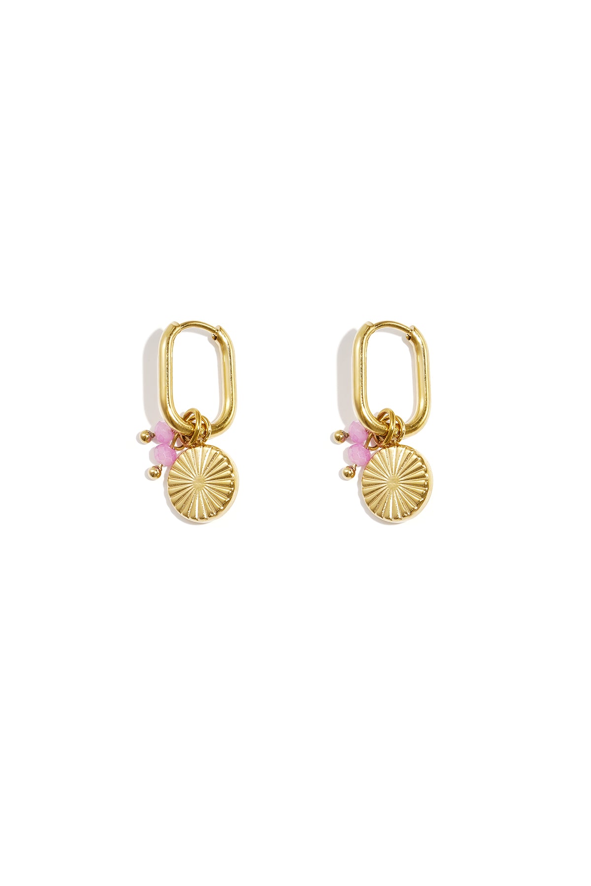 damen ohrringe sommersonne roségold | edelstahl | rosa & lila
