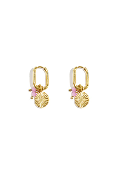 Damen Ohrringe Sommersonne Roségold | Edelstahl | Rosa & Lila