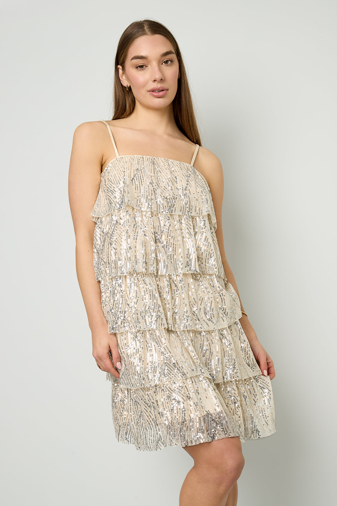 damen minikleid pailletten festlich | polyester | mehrfarbig