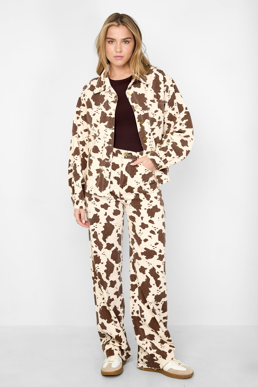 damen jeans set leopardenmuster | baumwolle | mehrfarbig
