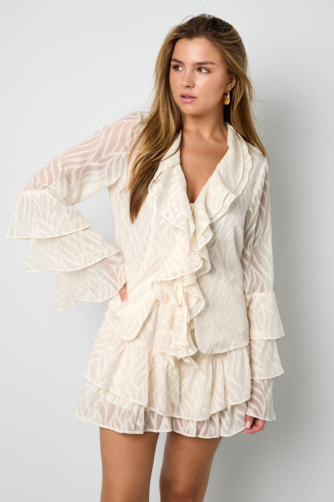 Damen Langarmshirt Botanisch | Polyester | Mehrfarbig