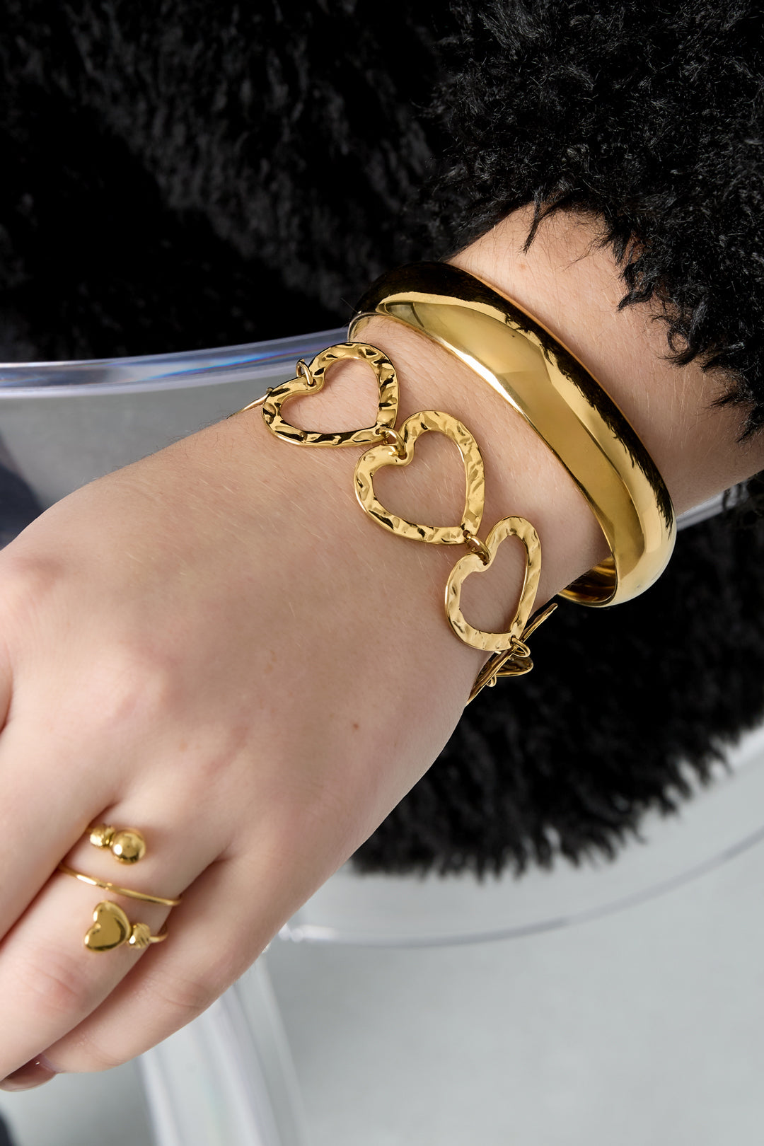 damen armband kette herz | edelstahl | gold- und silberfarbe
