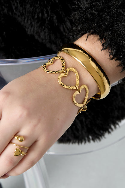 Damen Armband Kette Herz | Edelstahl | Gold- und Silberfarbe