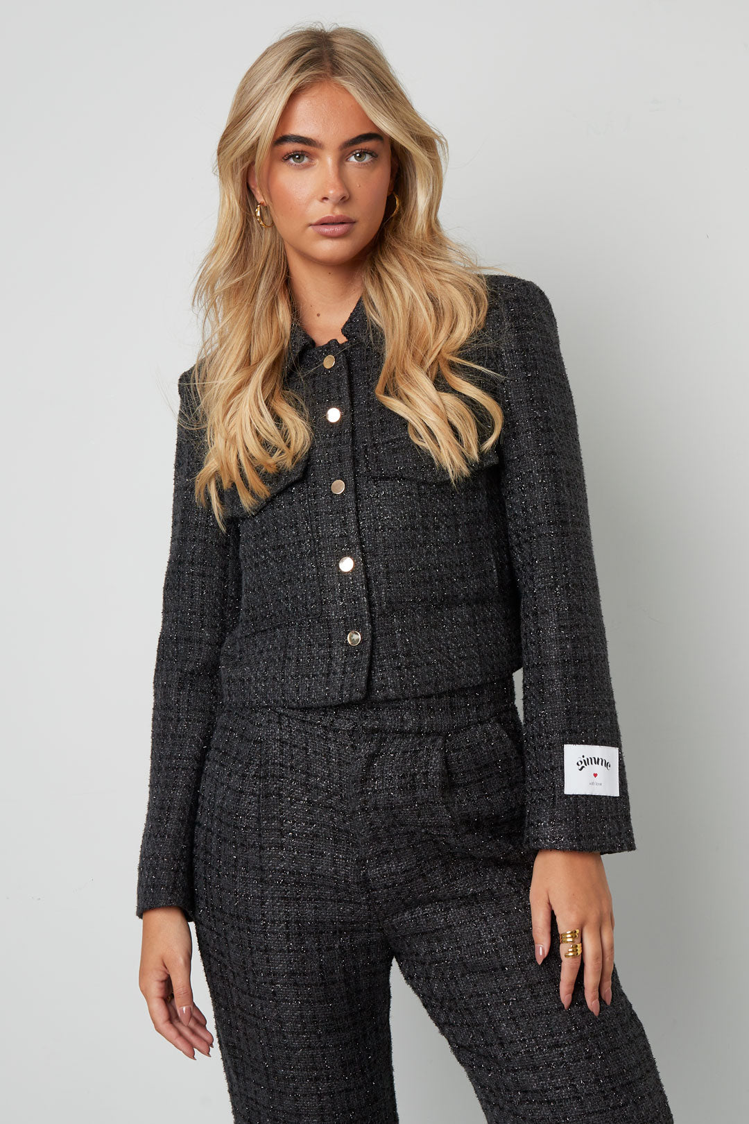damen jacke kariert elegant | polyester | mehrfarbig