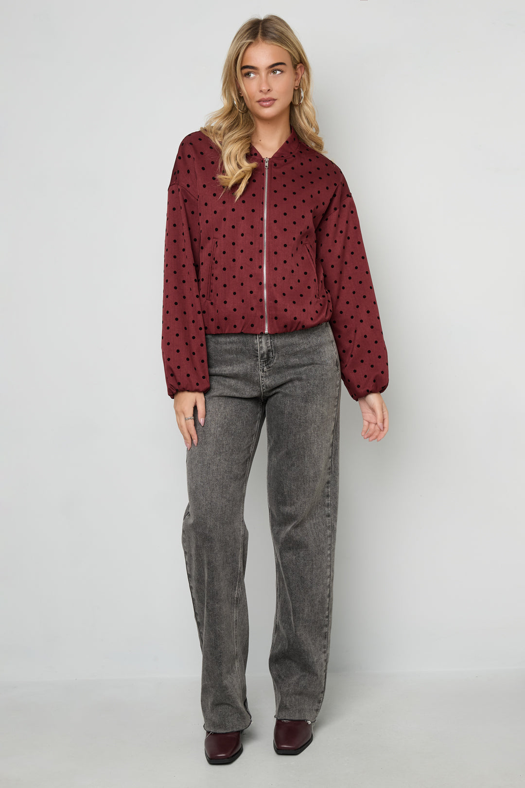 damen jacke gepunktet | polyester | mehrfarbig