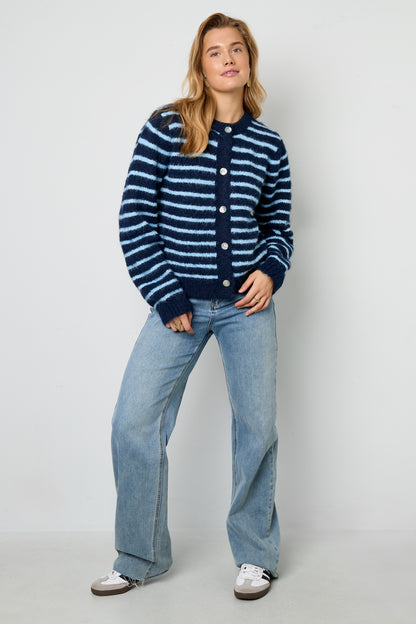 Damen Cardigan Gestreift | Polyester | Mehrfarbig