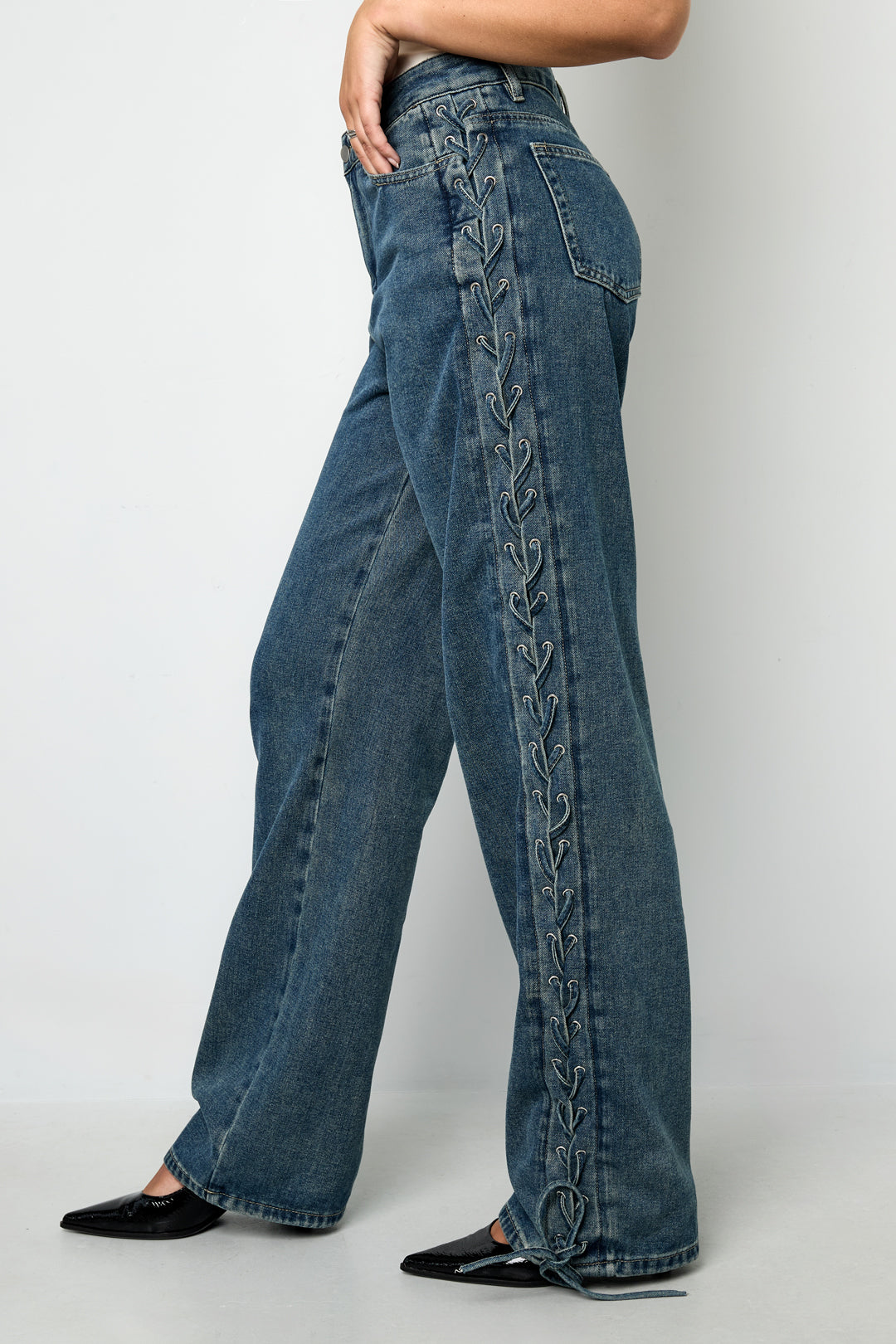 Damen Hose Schnürung | Baumwolle | Mehrfarbig