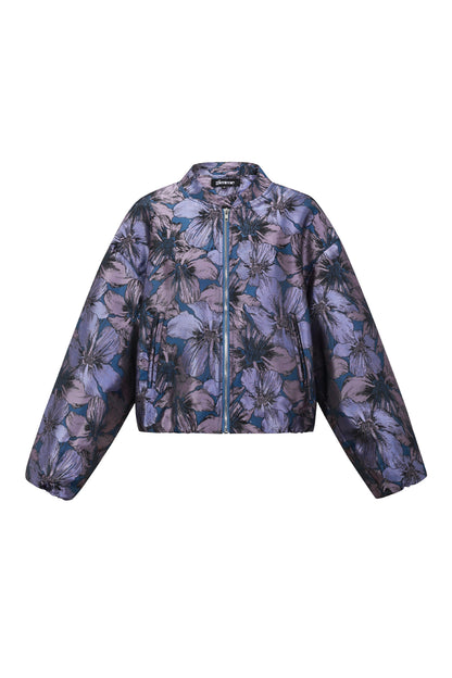 Damen Bomberjacke Blumendruck | Polyester | Mehrfarbig