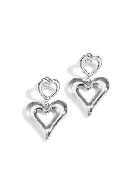 Damen Ohrhänger Herz-Tropfen Büro | Edelstahl 304S | Gold & Silber