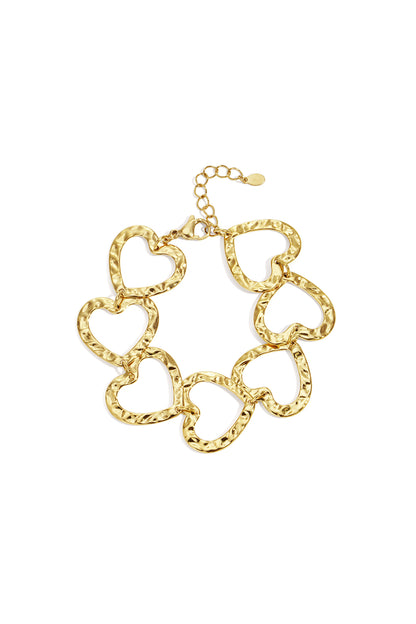 Damen Armband Kette Herz | Edelstahl | Gold- und Silberfarbe