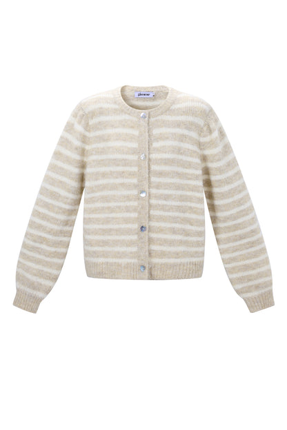 Damen Cardigan Gestreift | Polyester | Mehrfarbig