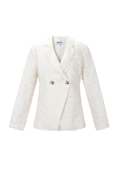 Damen Blazer Strukturgewebe | Ganzjährig | Schwarz & Creme