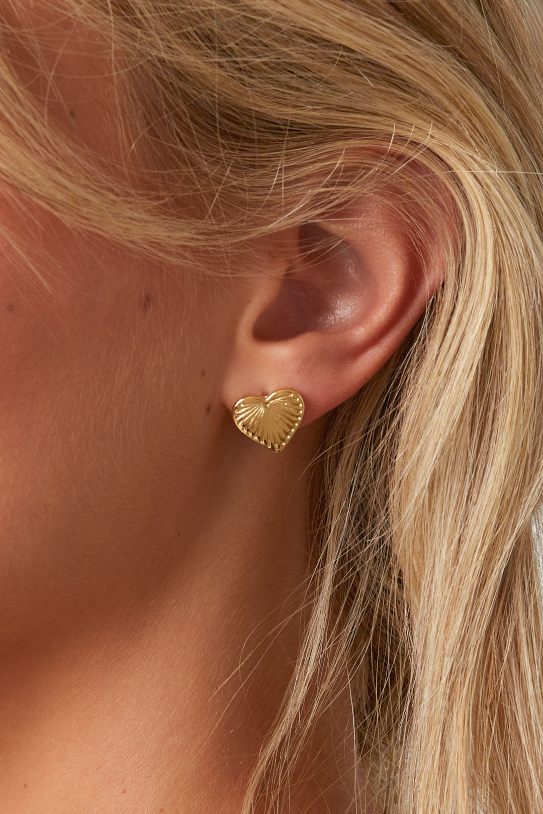 damen herzohrstecker taeglich | edelstahl | gold & silber