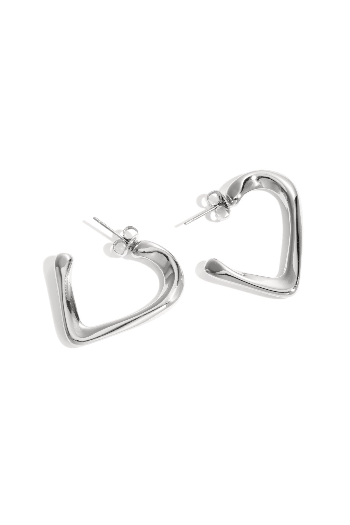 damen creolen herz filigran | edelstahl | gold & silber