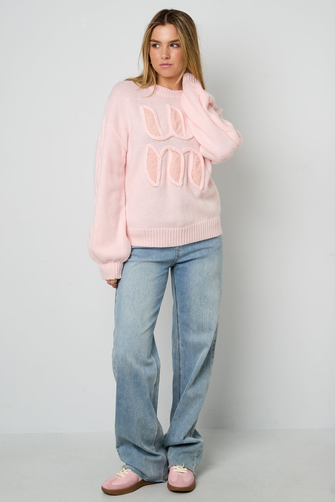 Damen Strickpullover Buchstaben Janna | Polyester | Mehrfarbig