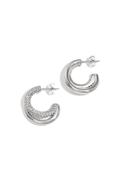 Damen Creolen Kreis Casual | Edelstahl | Goldfarbe & Silberfarbe