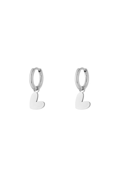 Damen Herzohrringe Klar | Edelstahl | Gold & Silber