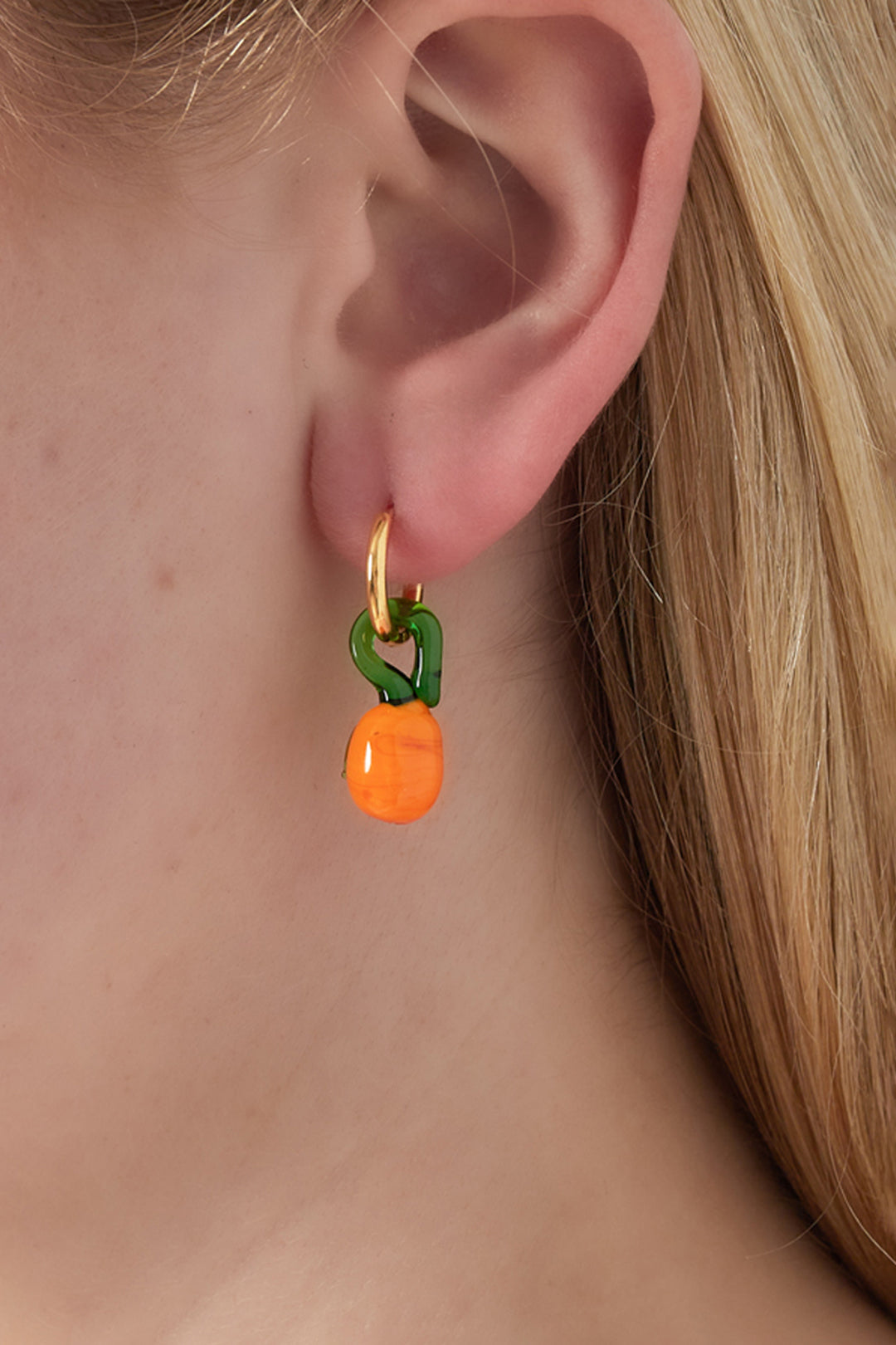 damen ohrringe orangenblüte 14k | edelstahl vergoldet | orange