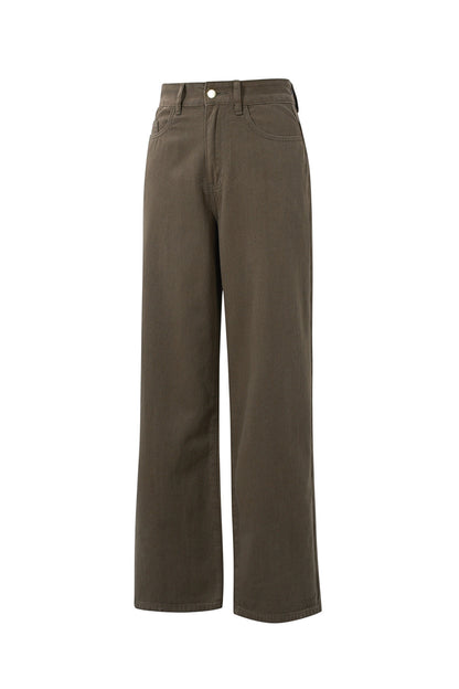 Damen Hose Luxus Gerade | Baumwolle | Braun