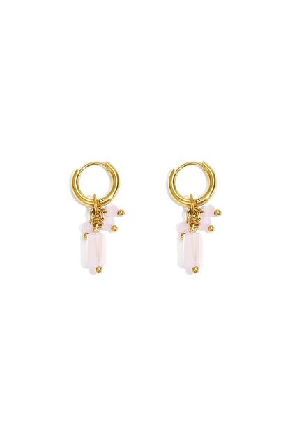 Damen Ohrringe Perle Schleife Romantisch | Edelstahl | Orange & Hellrosa & Blau