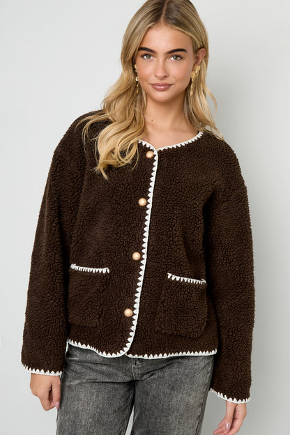 Damen Jacke Farbkontrast | Polyester | Mehrfarbig