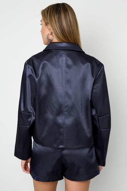 Damen Jacke Vollton | Herbst Winter | Dunkelblau & Purpur