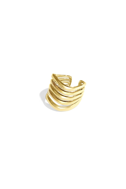 Damen Ring Mehrlagig Bicolor | Edelstahl | Gold-/Silberfarbe