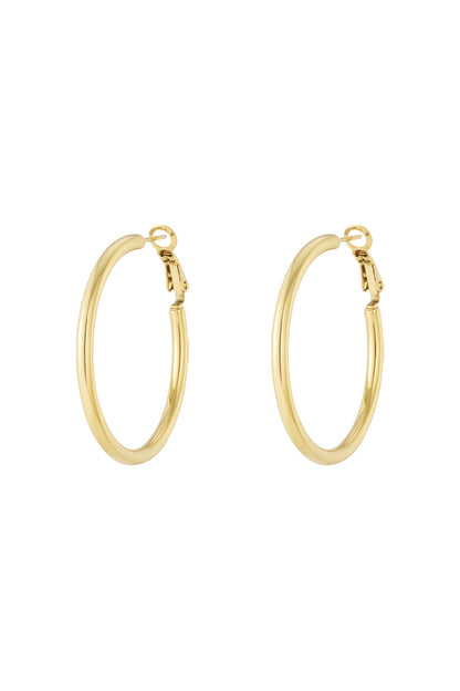 Damen Creolen Organisch Groß | Edelstahl | Gold & Silber – 5–6 cm