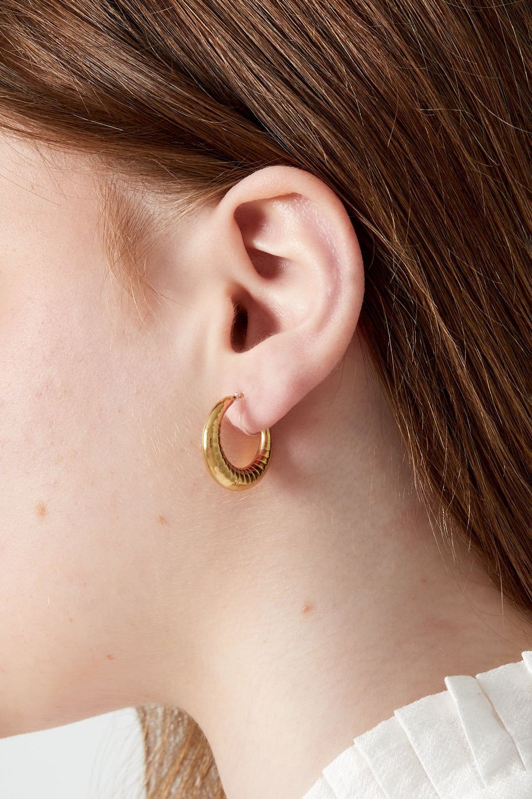 damen ohrclips creole organisch 14k | edelstahl vergoldet | gold & silber