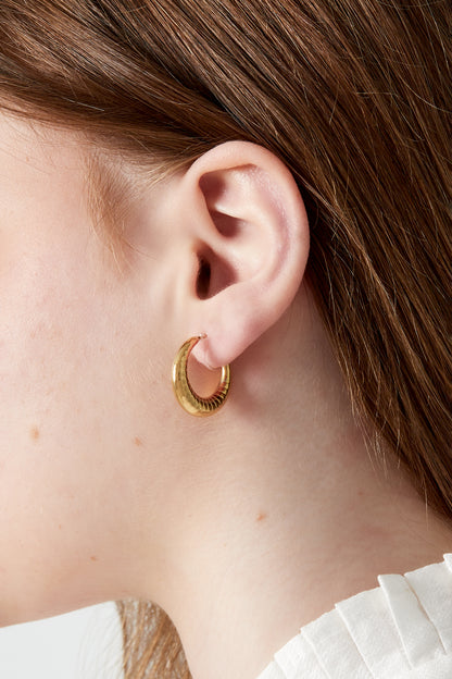 Damen Ohrclips Creole Organisch 14K | Edelstahl vergoldet | Gold & Silber