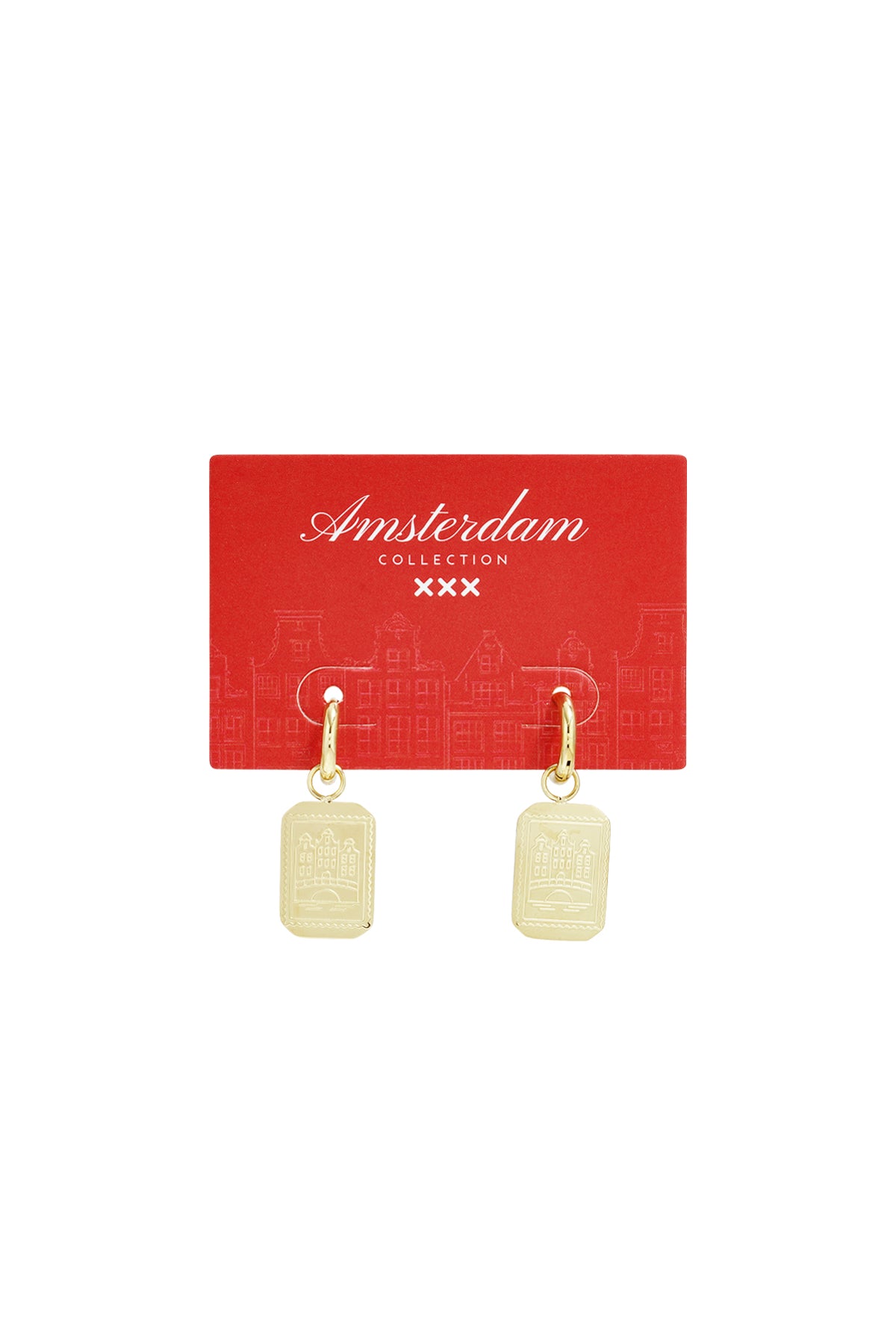 damen ohrringe rechteck schleife | edelstahl | goldfarbe & silberfarbe